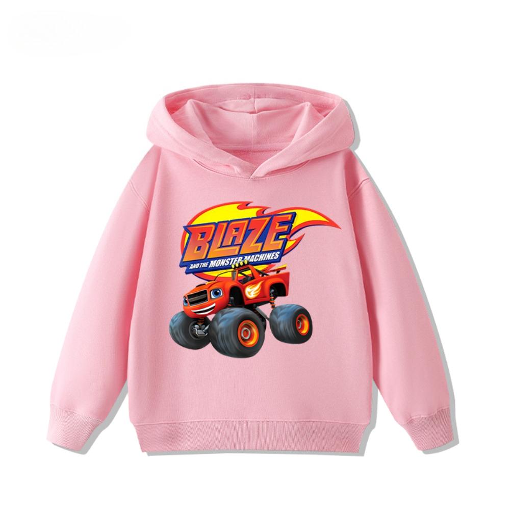 Speed Cyclone Car Team Monster Flame Car Children's Hoodies Boys and Girls' Clothing Autumn and Winter Warm Children's Hoodies