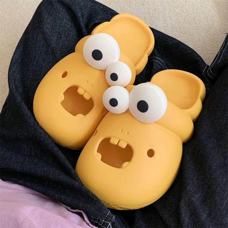 

Thin Big Eyes Caterpillar Parent-Child Sandals Ginger yellow [Fun Size eye] Adult 38-39