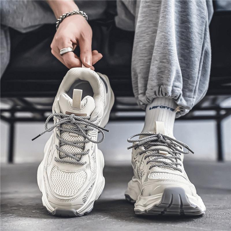 Spring men's shoes new breathable mesh shoes men's trend versatile platform sports shoes casual dad shoes men