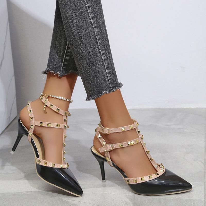 Luxusmarke Damen Gladiator Sandalen Sommer 2026 Trend Damen High Heel Sandalen Mode Party Nieten High Heels Damenschuhe Damen