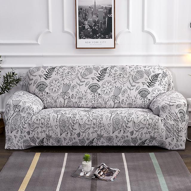 1 /2 /3 /4 Seater Printing Elastic Living Sofa Covers Used For Living Room Area Sofa Cover Corner Couch Cover Slipcover Armchair Protector Decorate