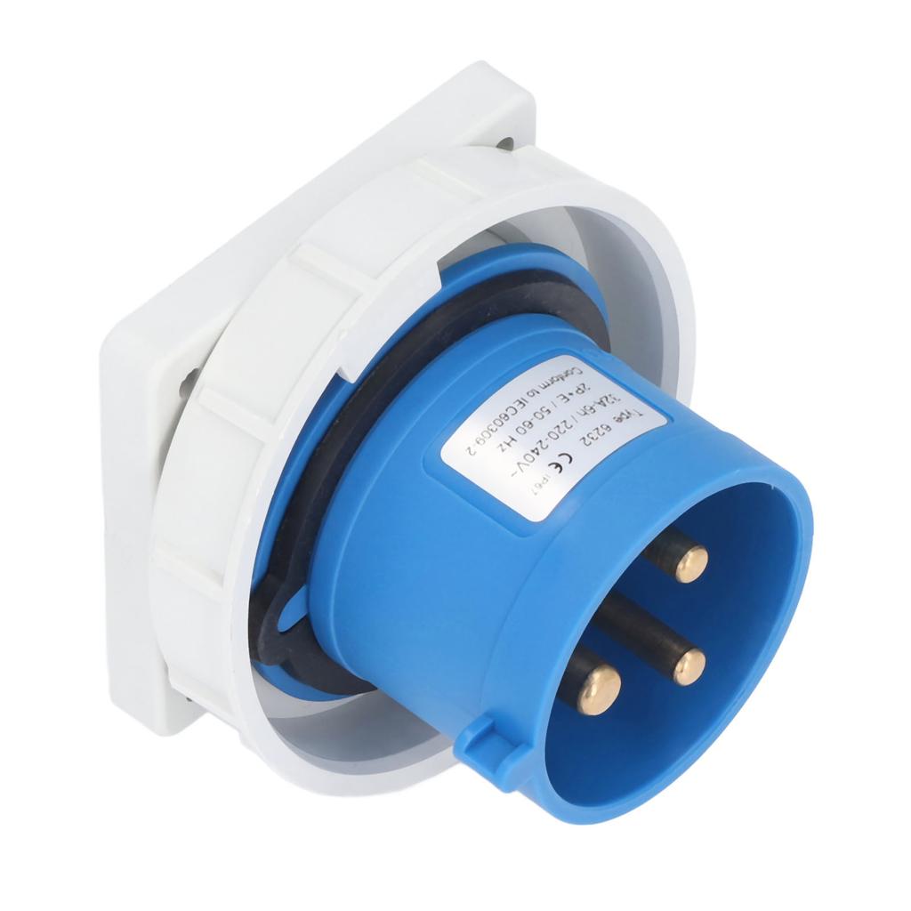 Industrial Socket IP67 Waterproof Brass Contact Aviation Connector 2P+E 32A 220240V