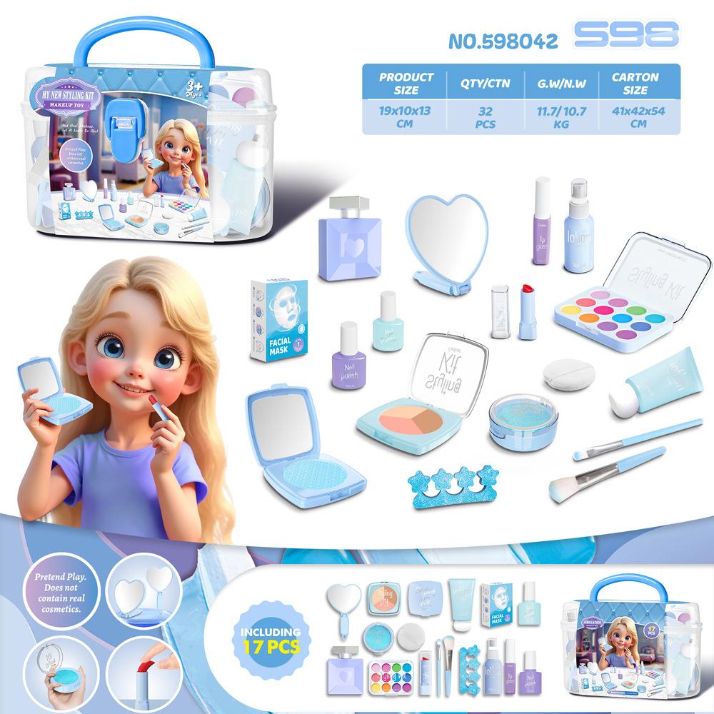 Children'S Cosmetic Set, Simulated Makeup Jewelry, Uncolored Playhouse Girl Toys 3-5 Years Old