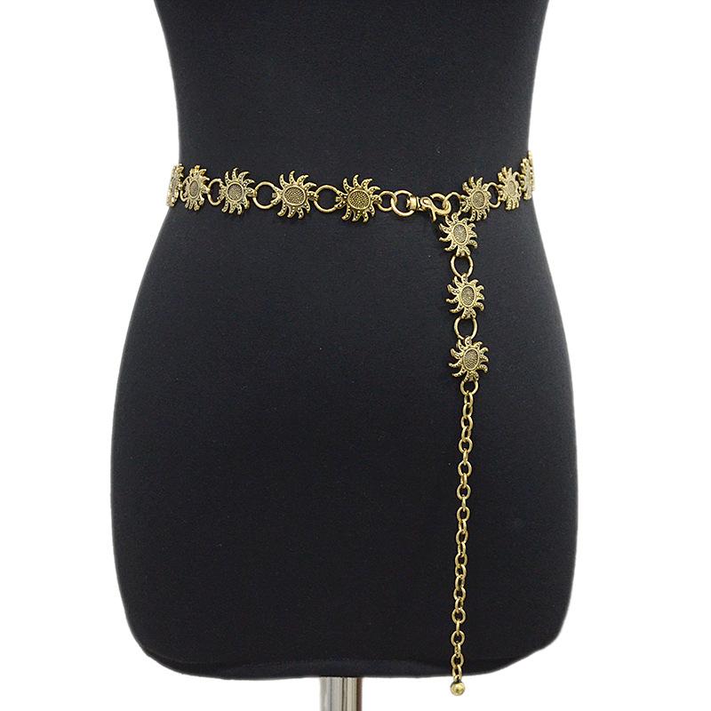 Meier Belt casual decorative sun buckle retro metal chain waist chain with coat in stock 115