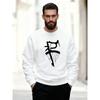 Casual Round-Neck Sweatshirt Featuring A Pattern of Sewing Machines and High Heels for Men