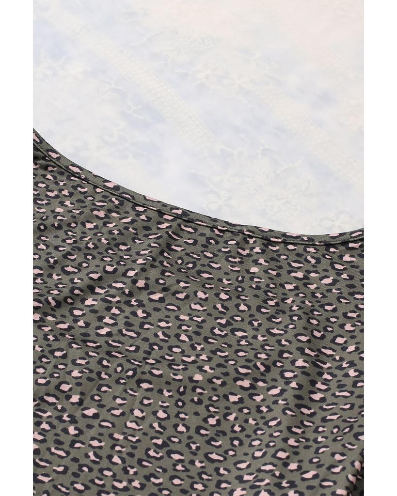 Azura Exchange Strappy Hollow-out Leopard Bodysuit