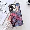 Dreamy Night Cherry Blossom Tree Plating Phone Case For Xiaomi Redmi Note 14 15 Pro Plus 13 12 11 11S 11T 10 9S 9 5G Anti-Fall A