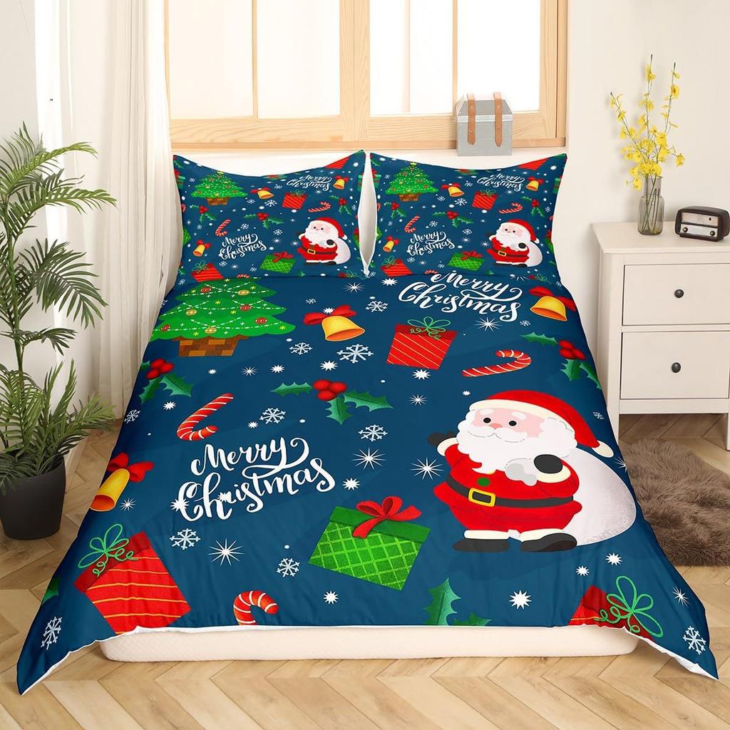 Santa Claus Down Comforter Set Bedding Set 3-piece Coverlet Set