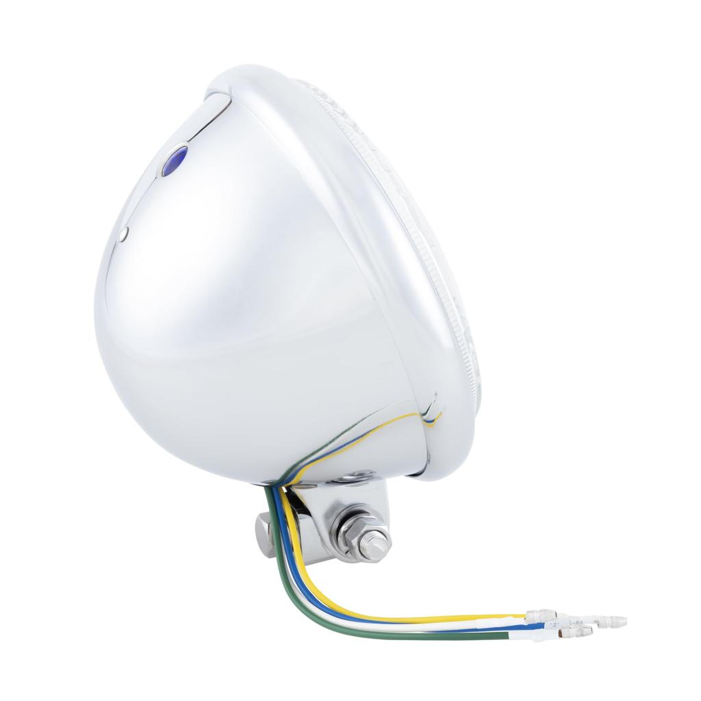 Kijima 205-303 Motorcycle Parts Custom Headlight Bate Type 6 Inch Male Terminal & H4 Coupler, Black Plating