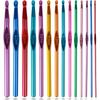 Crochet Hooks Set,Aluminum Handle Knitting Needles for Arthritic Hands,Crochet Needles for Yarn Craft,Nice Gift for Women