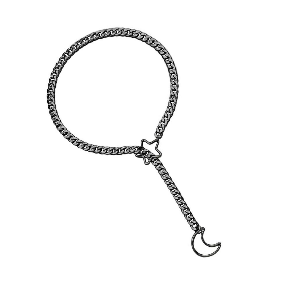 Elegant Star Moon O Rings Choker Necklace for Women Adjustable Cuban Lariat Y Necklace Jewelry Statement Pieces