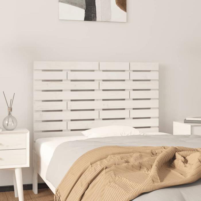 824724 vidaXL Tête de lit murale Blanc 96x3x63 cm Bois massif de pin