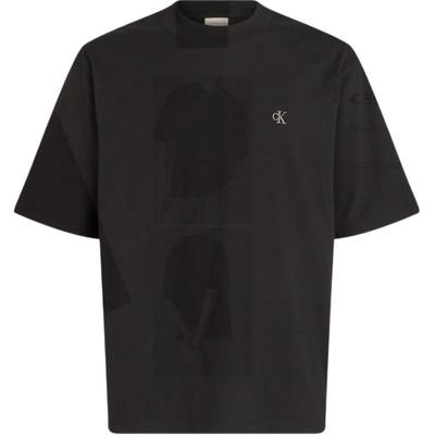 Round Neck Loose Fit Embroidered Short Sleeve T-Shirt Men Tops Black J30J326458-BEH