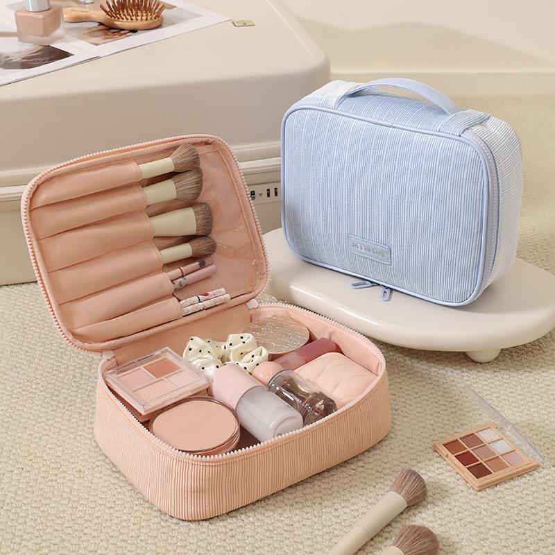 New Four Sided Handheld Makeup Bag Large Capacity Cosmetic Bag Women Travel Organizer Bags Toiletry Bag Skincare Organizer