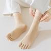 1Pair Thin Breathable Sweat-Absorbing Short Hosiery Five Finger Socks Solid Color Split-Toed Five Toe Mid Tube Socks