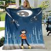 Coperta 3D Cartone Animato Coraline, Coperta in Flanella Coperta da Divano, Coperta Calda per Bambini per Casa Soggiorno Camera da Letto Letti Divano Ufficio