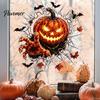 Ghost Witch Decals Halloween Window Decal, 3D Crack Glass Spooky Decoration, Pumpkin Skeleton Indoor Ornamentation Break in Stickers, Illusion Mirror