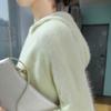 Maglione da donna con cappuccio in visone, casual, comodo, caldo, pullover invernale