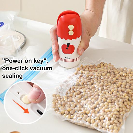 Portable Mini Vacuum Sealer 3-In-1 USB Rechargeable Bag Sealer Heat Seal Cutter Small Opening Design Kitchen Snack Sealer