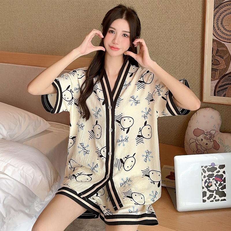 South East Asia bubble cotton pajamas girls summer short-sleeved shorts 1011 cartoon loungewear suit new
