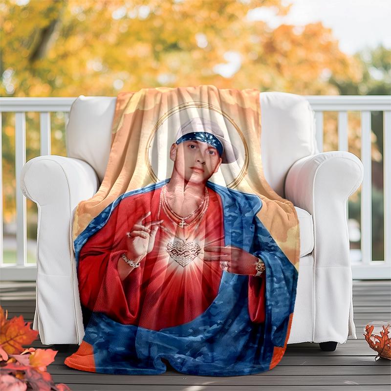 Eminem Flannel Blanket Soft All-Season Throw, Design for Camping, Car Travel, Hiking Sofa, Bed, Office Perfect Gift for Parties
