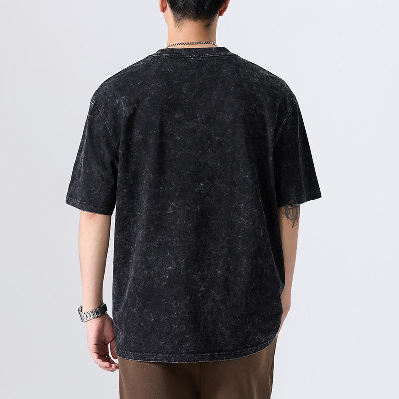 Neues bedrucktes kurzärmeliges Sommer-Übergrößen-T-Shirt für Herren, amerikanischer Retro-Stil, halblangärmelig