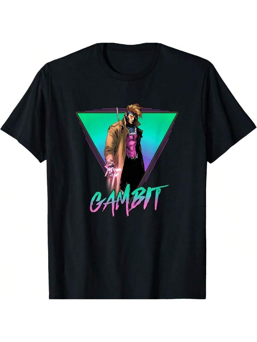 Футболка Marvel X-Men Gambit Эпичный Ретро-Портрет в Неоновом Стиле 80-х S разноцветный