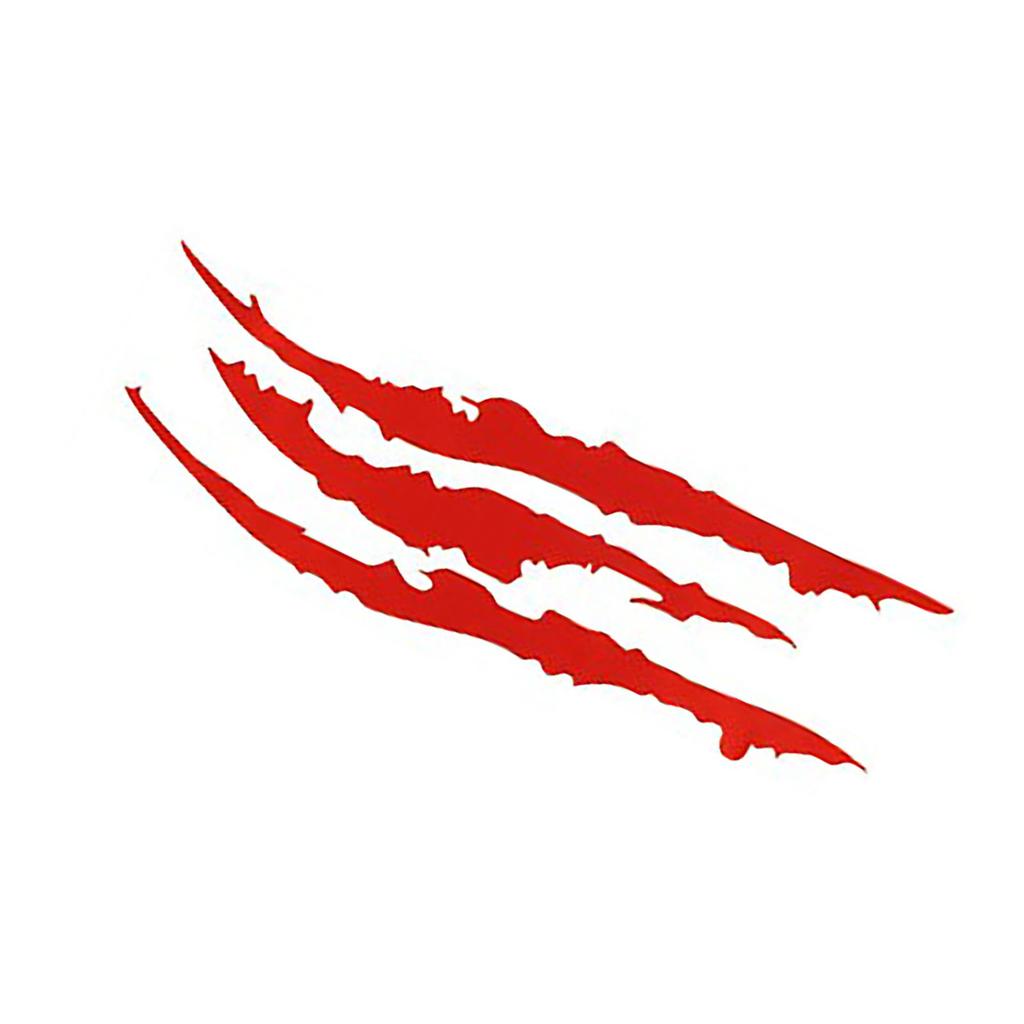 2 Pcs Claw Car Stickers Cool Unique 35cm Length Monster Claw Car Sticker for Headlights Hood Red
