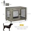 2-in-1 Dog Cage & Side Table, with Two Doors, Cushion, for Large Dogs