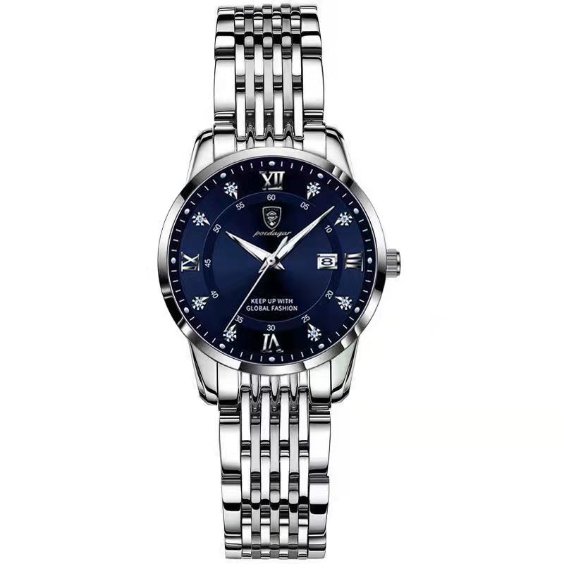 POEDAGAR Original Woman Watch Waterproof Stainless Steel Luminous Date Fashion Ladies Wristwatch Business Quartz Watches