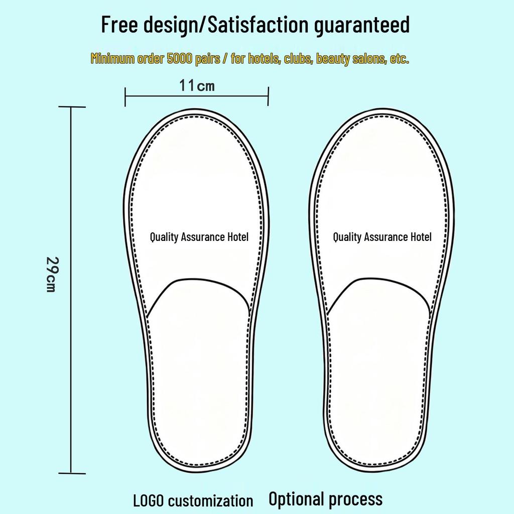 Luxusní pratelné protiskluzové pantofle z perlové bavlny pro hotelové a domácí hosty