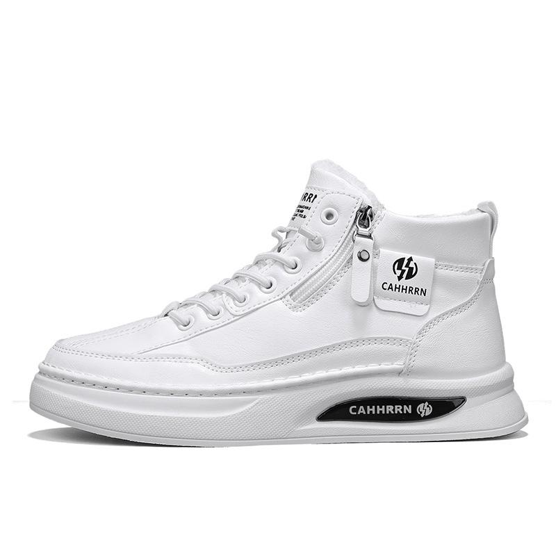 High-top little white shoes men's new autumn and winter velvet thickened casual sports shoes men's shoes flat-bottomed warm board shoes