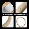 VARGTR Microfiber Leather Steering Wheel Cover With Classic Embossing, Anti-Slip Breathable Auto Car Wheel Protector, Fit 15 Inch (Beige)