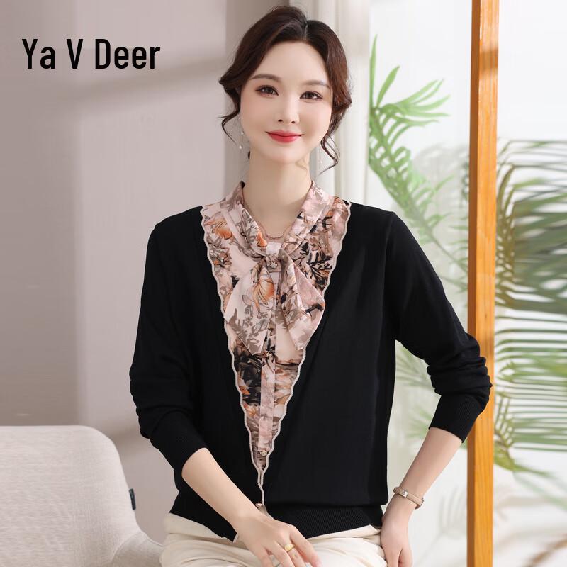 

Yalu Women s Faux Two-Piece Long Sleeve Blouse L (Under 95 jin)