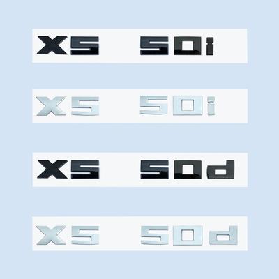 Crom negru 3D 2,6 cm M X5M50i X5M50d Emblema ABS pentru numere pentru BMW Seria X5 E70 G05 Logo emblema portbagaj