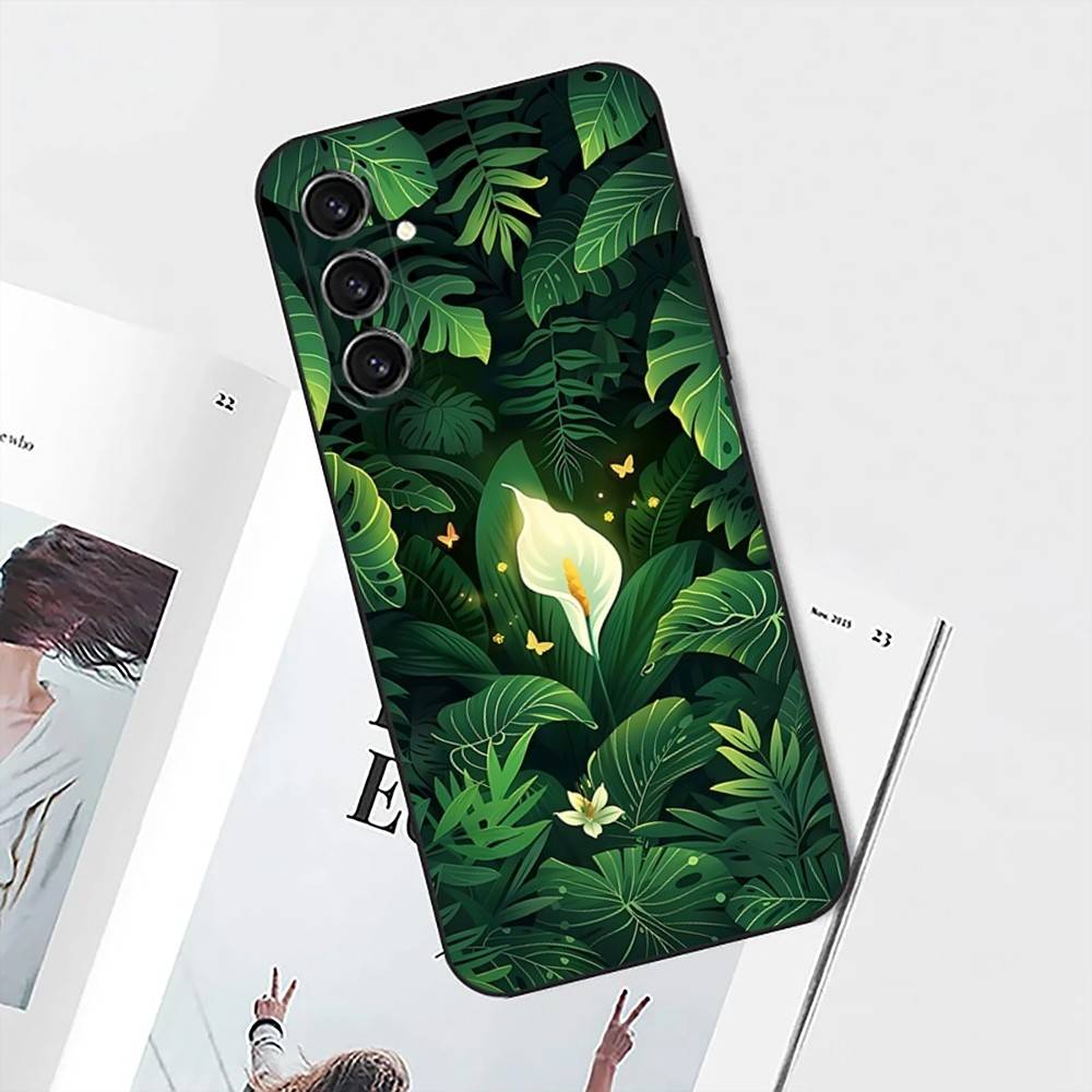 

Summer Tropical Plants Phone Case For Samsung S25,S24,S21,S22,S23,S30,Ultra,S20,Plus,Fe,Lite,Note,10 Black Soft Shell Samsung S24ULTRA