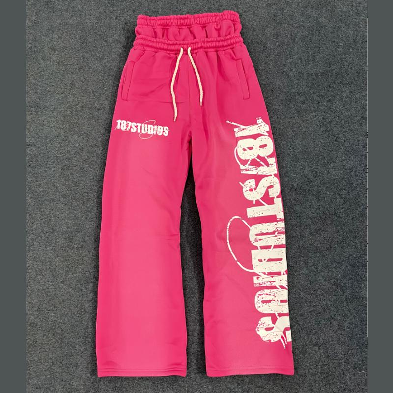 European and American Autumn and Winter Hip-hop Street Y2K Elastic Tied Rope Printed Casual Long Sweatpants