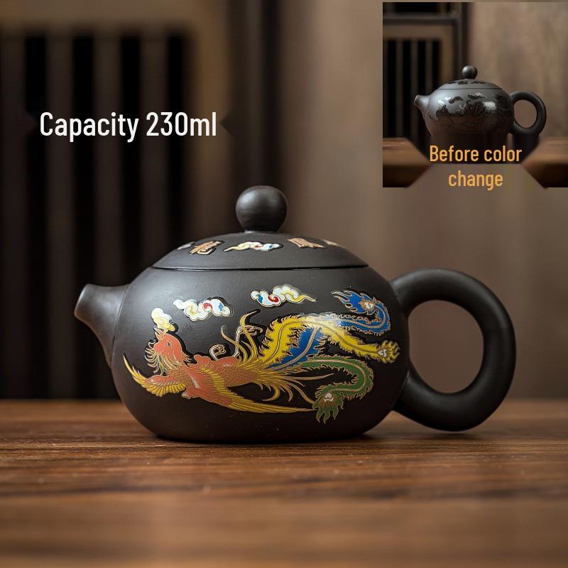 Original Ore Color-Changing Phoenix Cry Purple Clay Teapot - Large Capacity for Brewing Tea