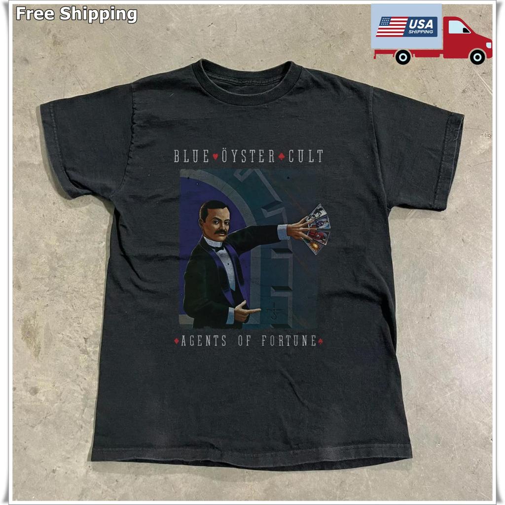 Blue Oyster Cult Agents Of Fortune Album Unisex Černé Tričko, Velikost S-
