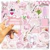 50 Waterproof Pink Cartoon Graffiti Stickers for Laptops, Notebooks & More