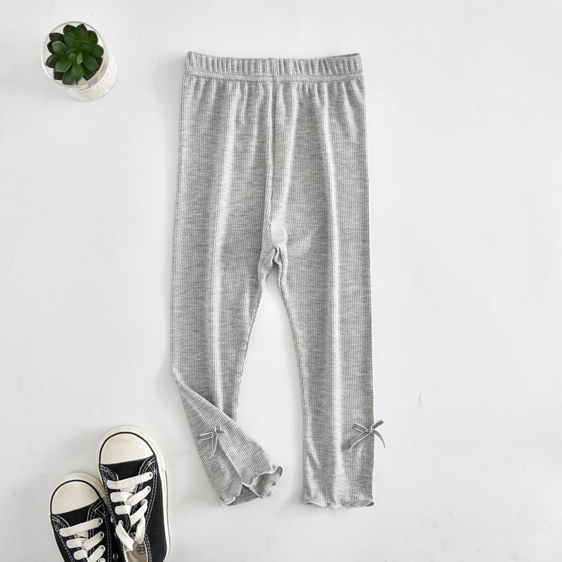 Girls' Summer Ruffle Hem Leggings: Lightweight Nine-Point Pants for Outerwear & Innerwear