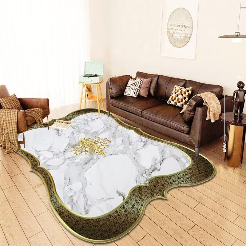 Luxury Golden Sofa Living Room Carpet Irregular High-End Home Decoration For Bedroom Carpet Kitchen Entrance Rug Tables Foot Mat