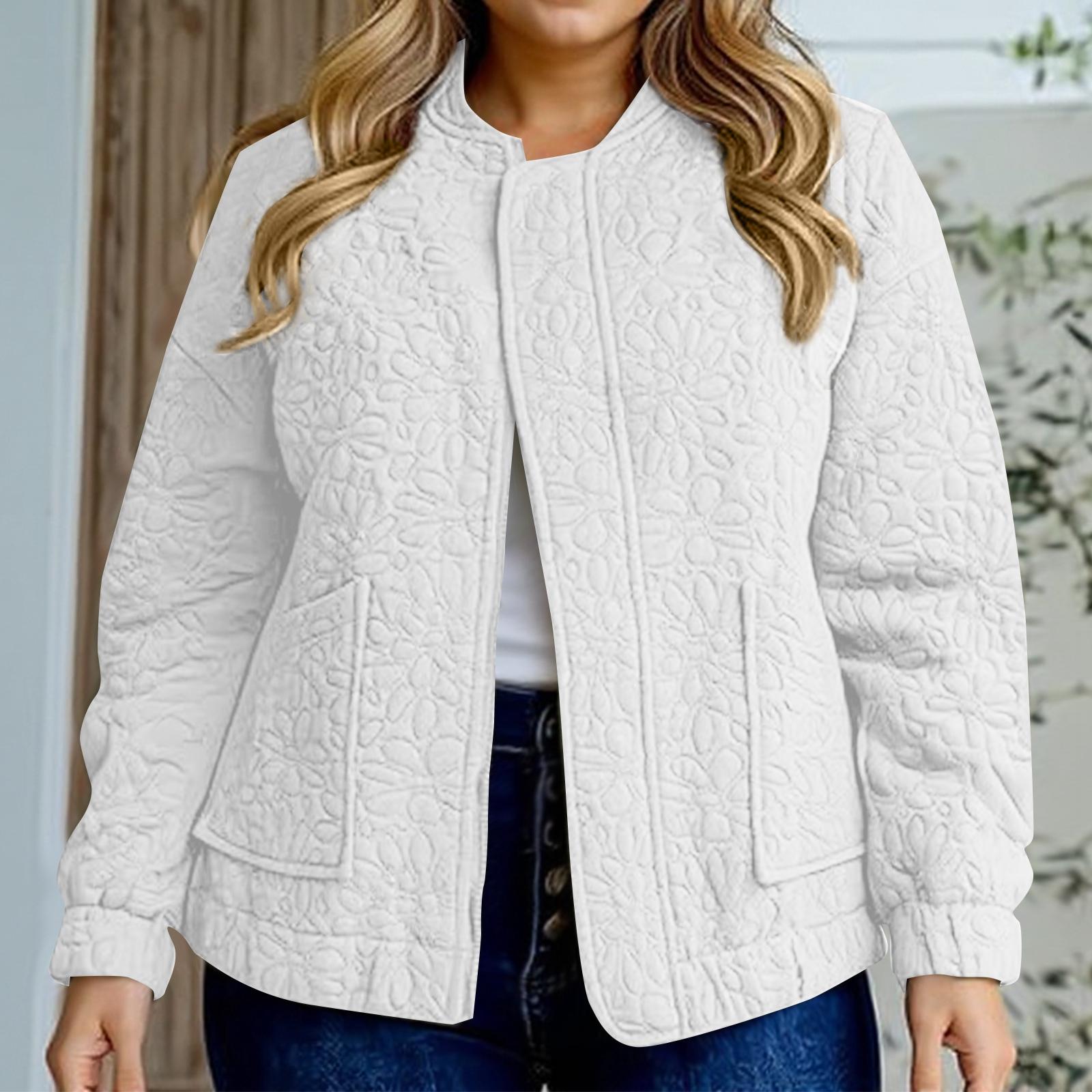 

Women s Fashion Casual Plus Size Solid Color Long Sleeve Jacket XL