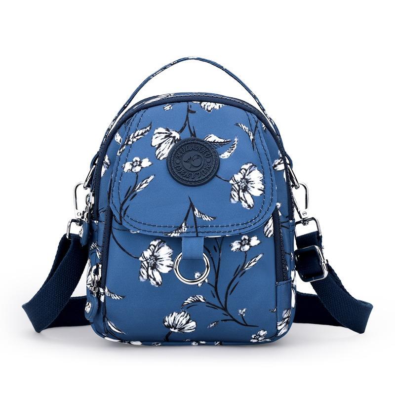 Winter new printed nylon cloth women's bag lightweight shoulder bag casual portable messenger change mobile phone bag