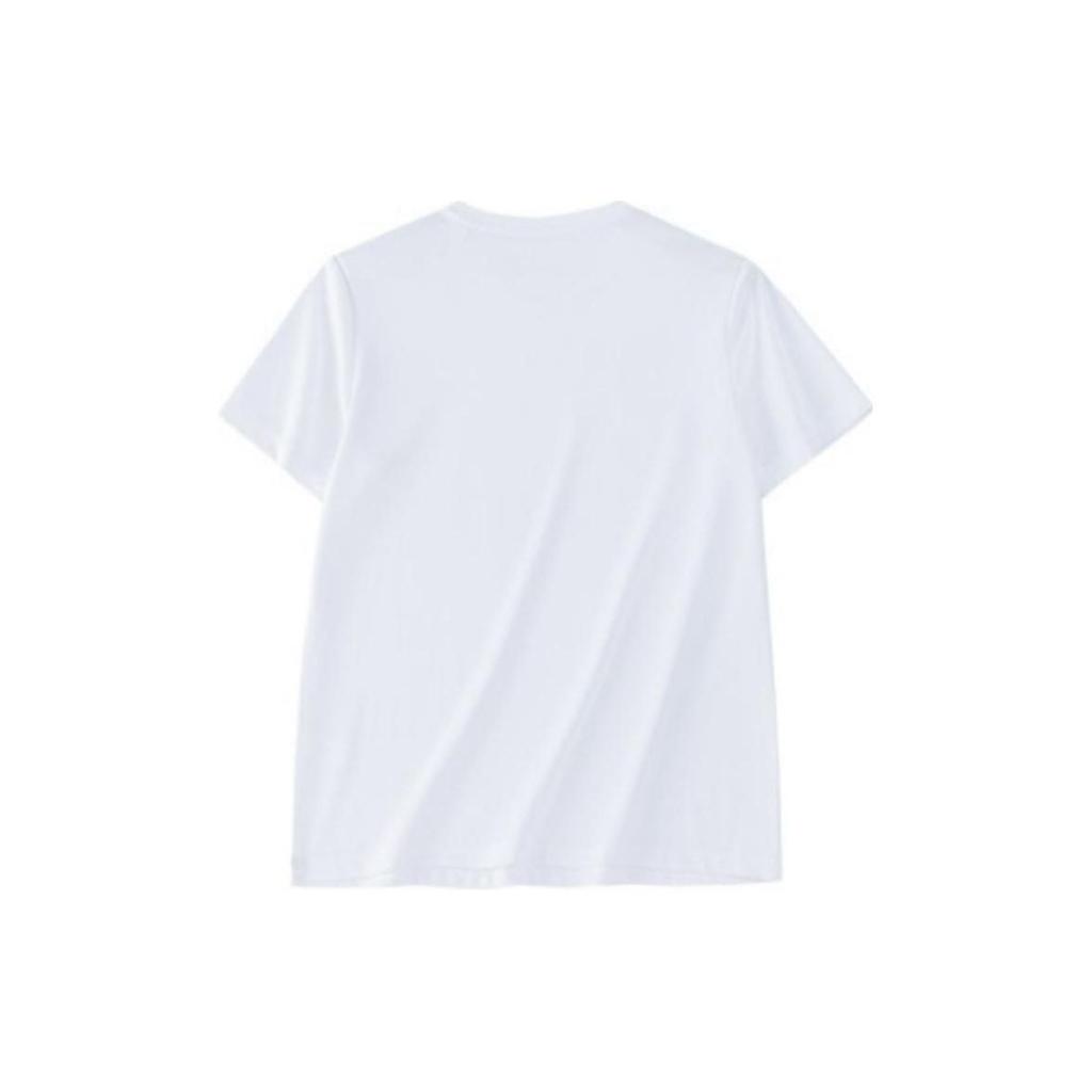 Anta Plain Breathable Knitted Sports Short Sleeve T-Shirt Women Tops White 162320139-1