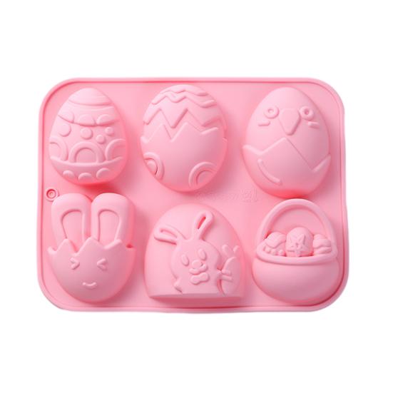 Easter Chocolate Mold Non-Stick Shape Silicone Baking Chocolates Candies Cake Mold Easter Bunny Cupcakes Candy Mold