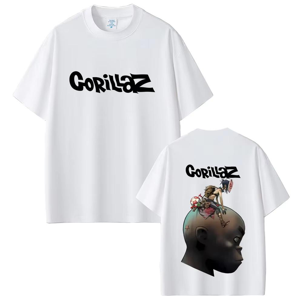 Rock Band Gorillaz Graphic T-shirts Men Women Punk Oversized Streetwear Men's Retro Gothic Short Sleeve T Shirts