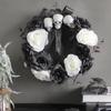 Halloween Home Ghost Door Pendant Skull Rose Rattan Wreath Haunted House Horror Party Ornament