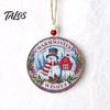 Wood Seasonal Ornaments Wooden Christmas Hanging Decoration, Rustic Santa Claus Snowman Gnome Red Truck Decorations Ornament, Window Wall Decor