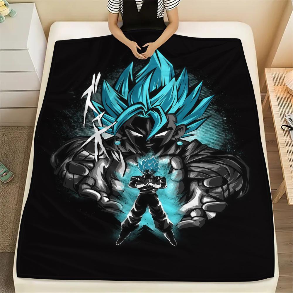 Dragon Ball Z Print Flannel Blanket, Warm for Sofa Bed Chair Picnic Travel, Bedroom Decorative Home Throw -HE12